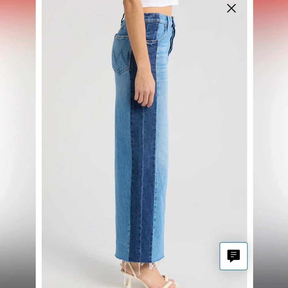 MOTHER The Flagpole Raw Hem Denim Maxi Skirt 100% Cotton - Picture 4 of 14